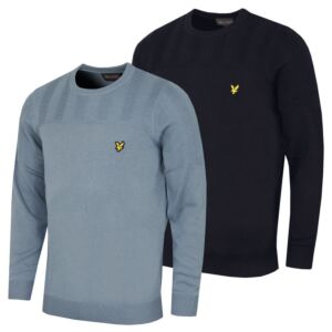 Lyle & Scott Mens Golf Texture Block Soft Regular Fit Crewneck Sweater
