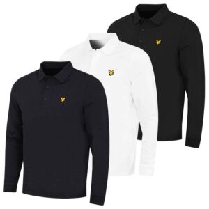 Lyle & Scott Mens Golf Lightweight Regular Fit Long Sleeve Polo Shirt