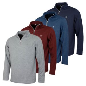 Peter Millar Mens Crown Fleece Stretch Lightweight Quarter-Zip Golf Sweater