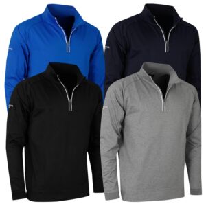Glenmuir Mens ESK Quarter Zip Water Repellent Midlayer Golf Sweater