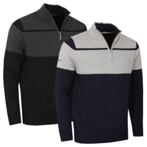 Glenmuir Mens Garvie Cashmere Blend Water-Repellent Golf Sweater