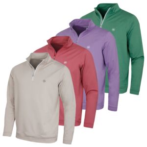 Peter Millar Mens 2026 Perth Melange 1/4 Zip 4 Way Stretch Golf Sweater