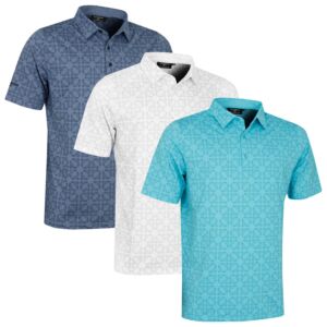 Glenmuir Mens Eagle Moisture Wicking Breathable Stretch Golf Polo Shirt
