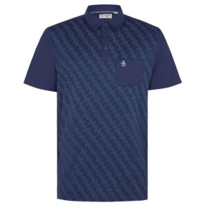 Original Penguin Mens Fifties Style Colour Block Print Golf Polo Shirt