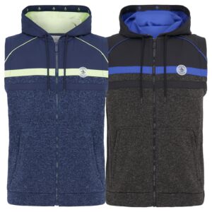 Original Penguin Mens Heritage Mixed Media Sleeveless Hooded Golf Gilet