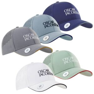 Oscar Jacobson Mens Hornsey Mesh Magnetic Ball Marker Adjustable Golf Cap