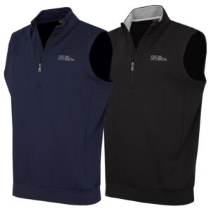 Oscar Jacobson Mens Trent Sleeveless Half Zip Stretch Knitted Golf Vest