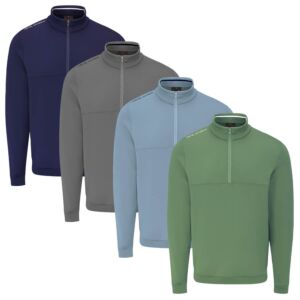 Oscar Jacobson Mens Westland Midlayer 1/4 Zip Breathable Golf Sweater