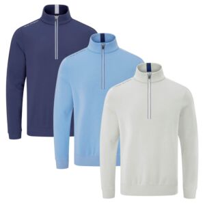 Oscar Jacobson Mens Drew Midlayer Moisture Wicking Stretch Golf Sweater