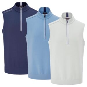 Oscar Jacobson Mens Drew Moisture Wicking Sleeveless Golf Sweater Vest