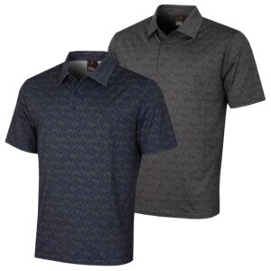 Oscar Jacobson Mens Sonic UV Protection 3 Button Stretch Golf Polo Shirt