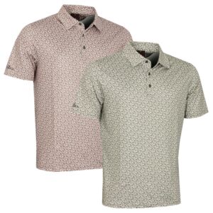 Oscar Jacobson Mens Northcote Print Stretch UPF 50+ Golf Polo Shirt