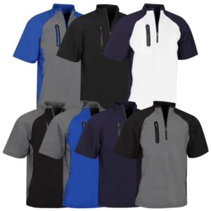 Proquip Mens Chinook Half Sleeve Stretch Lightweight Golf Top Wind Shirt