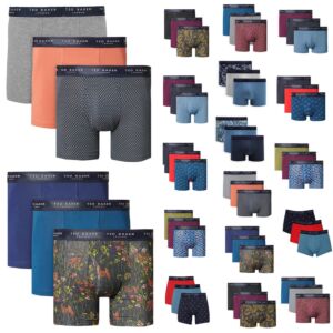 Ted Baker Mens 3 Pack Patterned Comfort Cotton Stretch Boxer Briefs