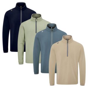 Stuburt Golf Mens Arlo 1/4 Zip Stretch Wicking Midlayer Golf Sweater