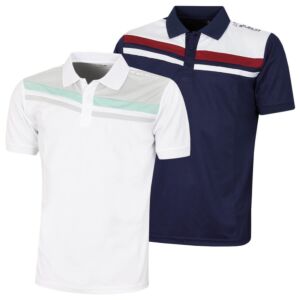 Stuburt Mens Leckford Moisture Wicking Striped Sport Golf Polo Shirt