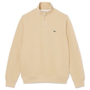 Lacoste Mens Zippered Ribbed Sweater - Millet - L