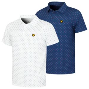 Lyle & Scott Mens Cross Print Stretch Breathable Golf Polo Shirt