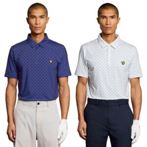 Lyle & Scott Mens Cross Print Stretch Breathable Golf Polo Shirt