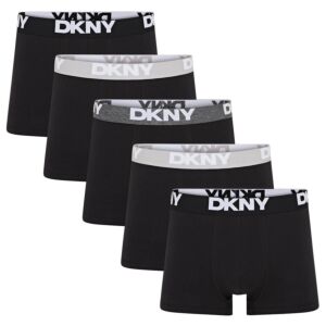DKNY Mens 2026 Portland 5 Pack Breathable Cotton Trunk Boxer Briefs