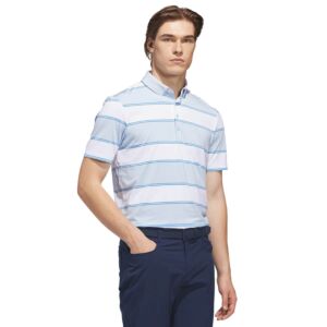 adidas Golf Mens Ultimate365+ Jumbo Stripe Climacool Stretch Polo Shirt