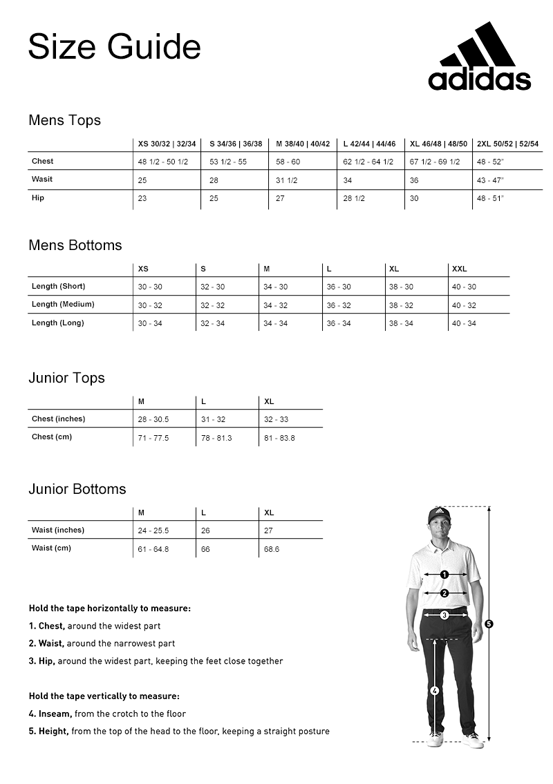 adidas clothes size chart