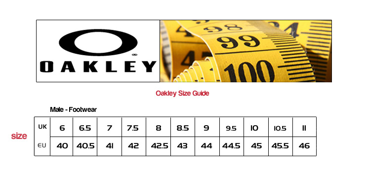 Oakley Boot Size Chart
