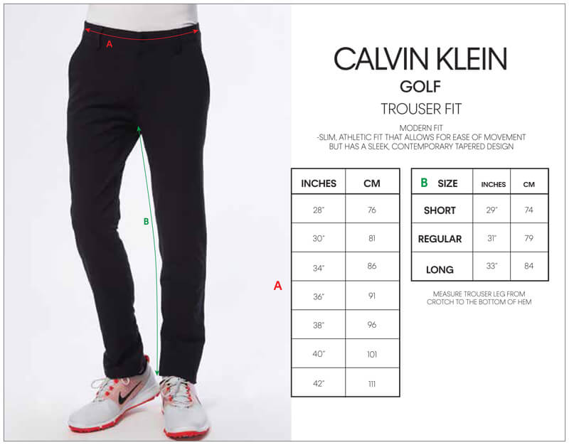Calvin Klein Performance Women's Size Guide
