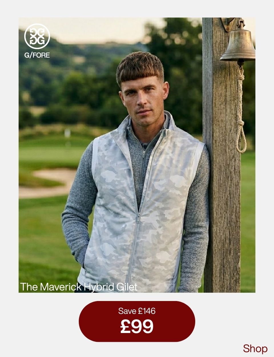 G/Fore Mens The Maverick Hybrid 4-Way Stretch Golf Vest Gilet