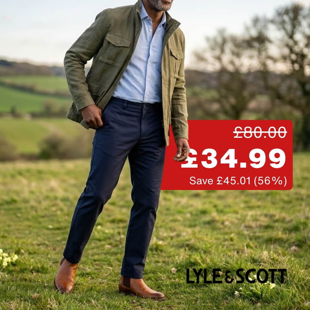 Lyle & Scott Mens Course Stretch Chinos Modern Golf Trousers