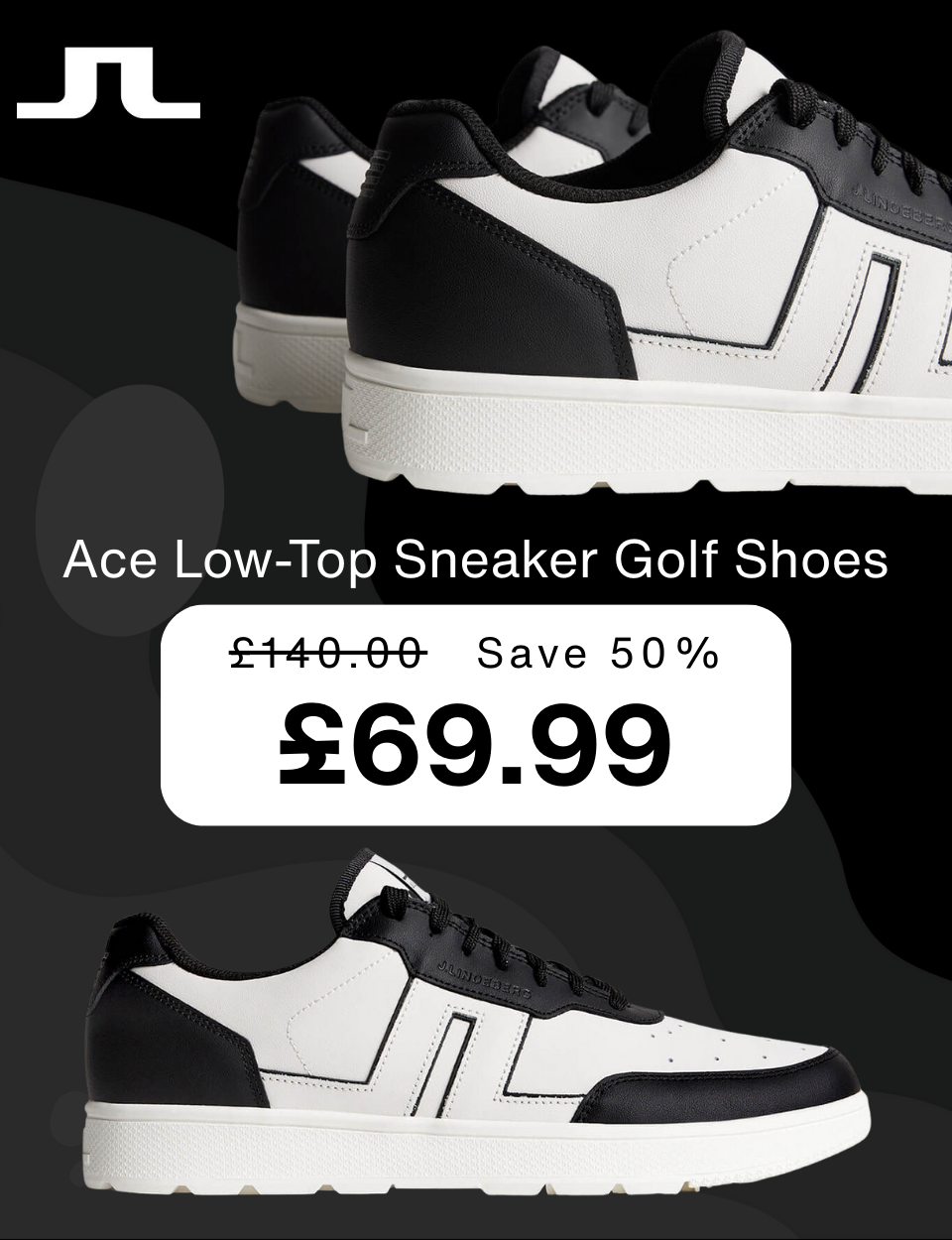 J.Lindeberg Mens Ace Low-Top Sneaker Waterproof Golf Shoes