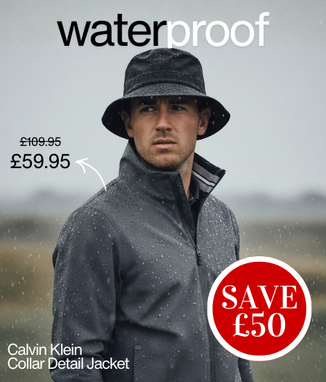 Calvin Klein Mens 2026 Collar Detail Waterproof Stretch Golf Jacket