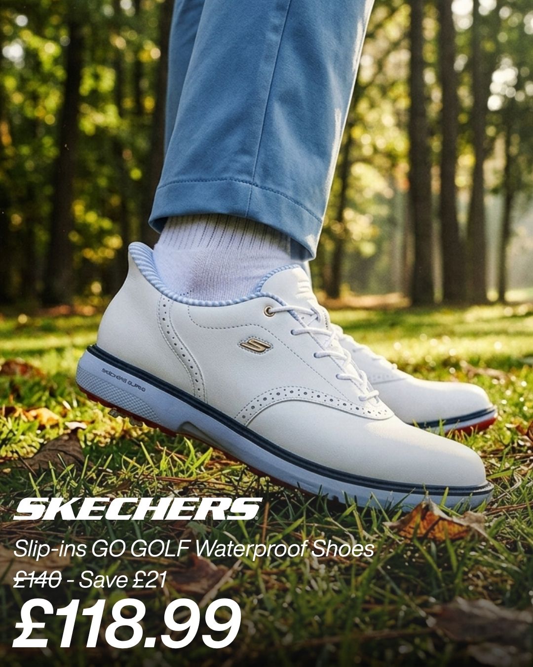 Skechers Mens Slip-ins GO GOLF Prestige SL Leather Waterproof Golf Shoes