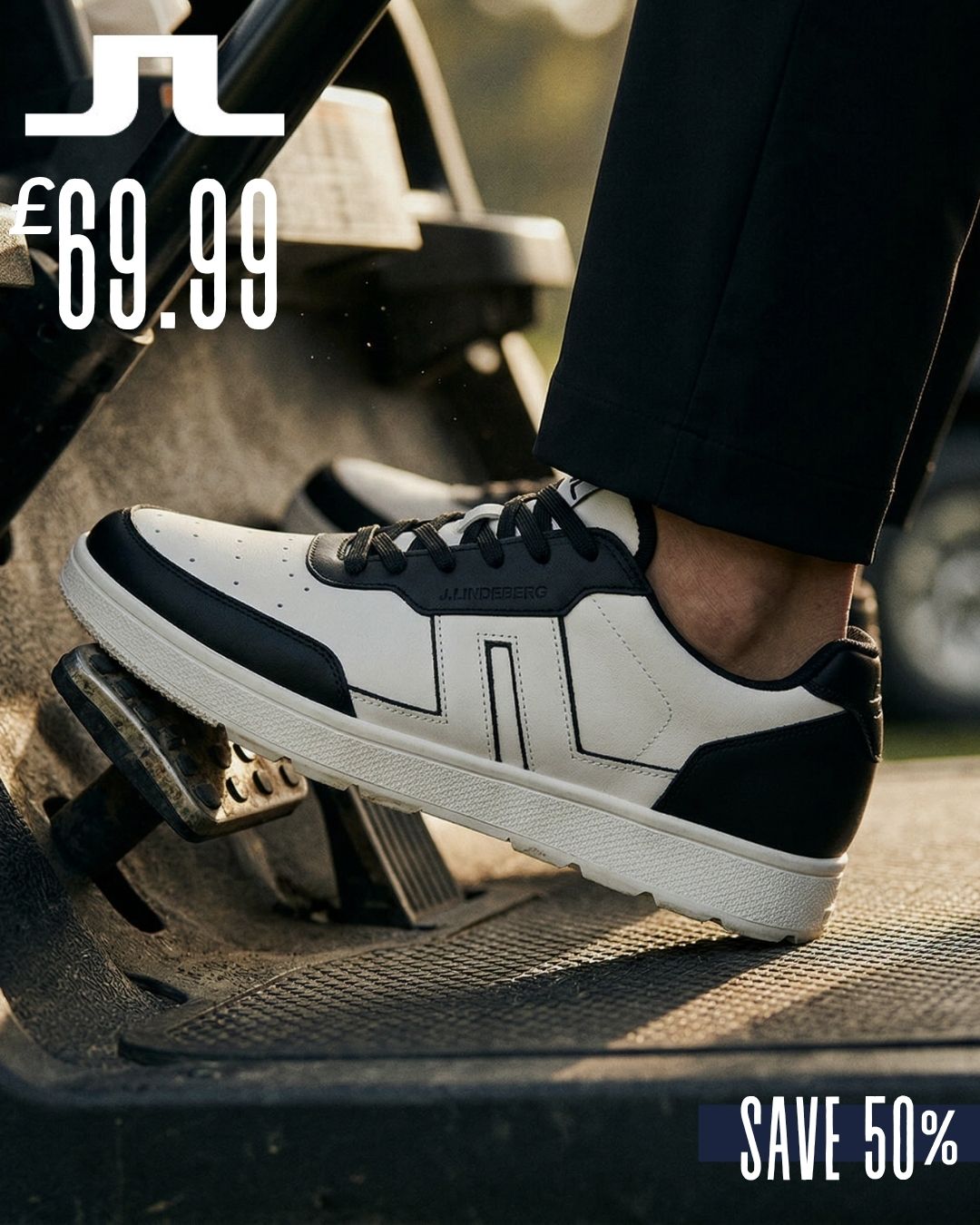 J.Lindeberg Mens Ace Low-Top Sneaker Waterproof Golf Shoes