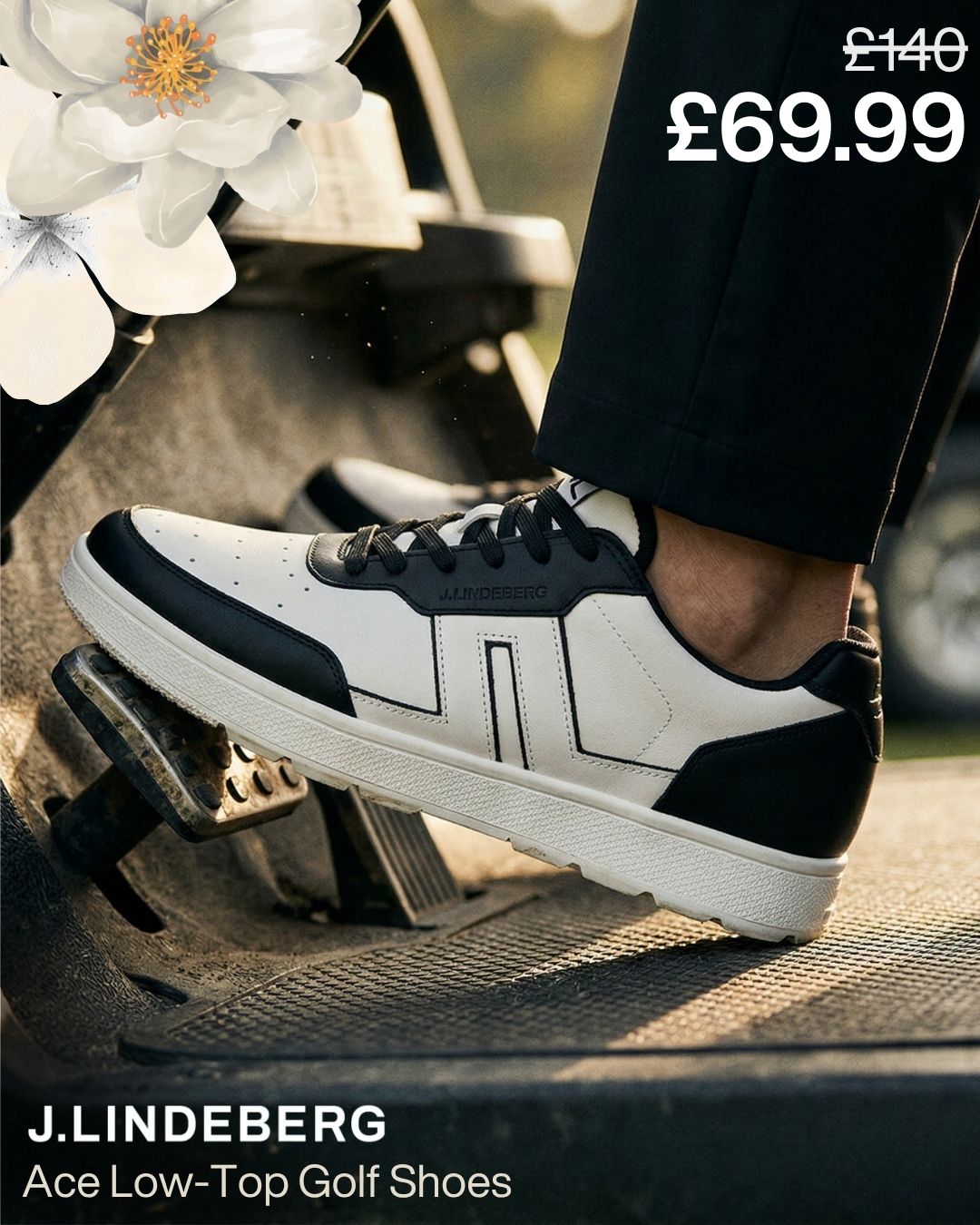 J.Lindeberg Mens Ace Low-Top Sneaker Waterproof Golf Shoes