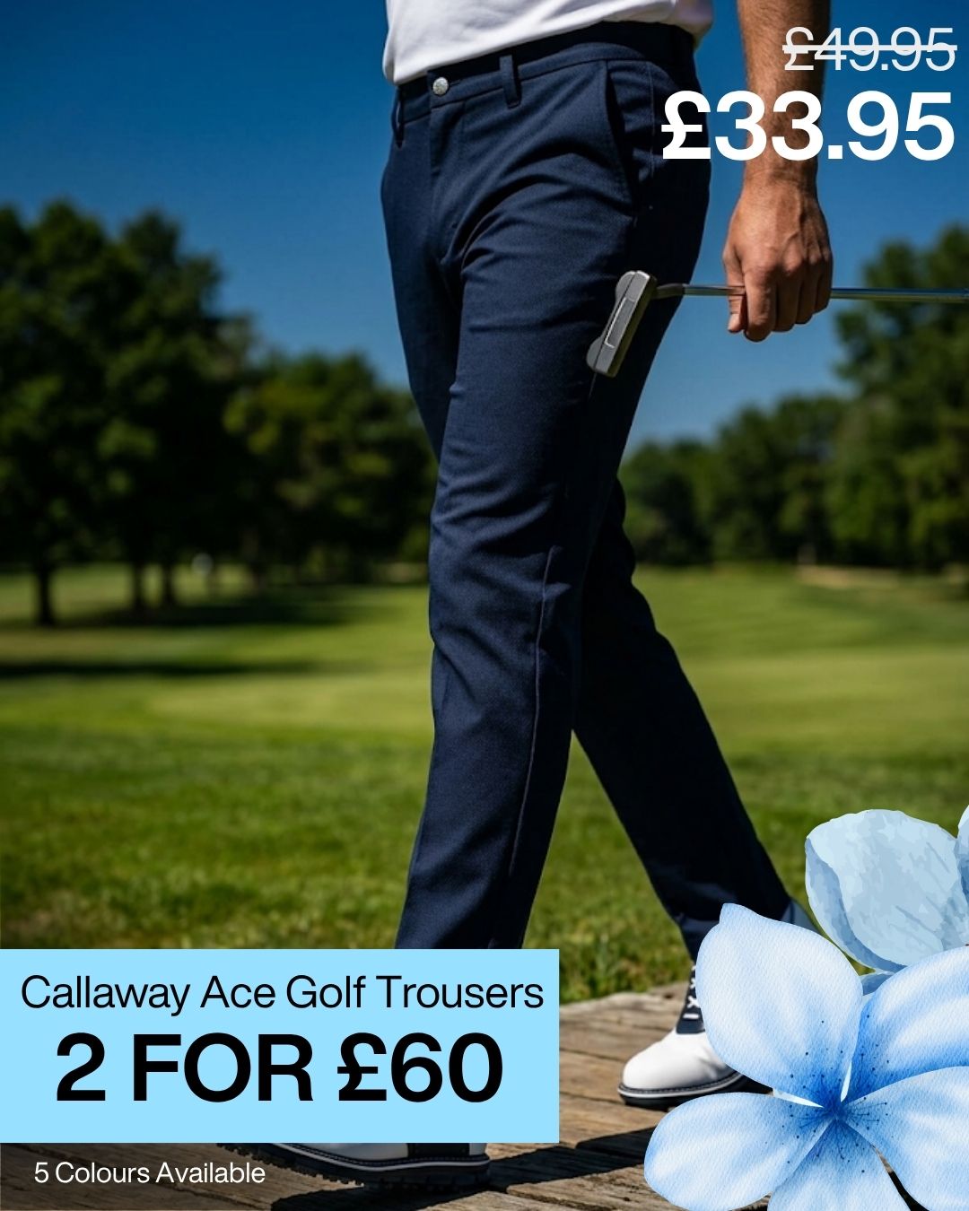 Callaway Golf Mens 2026 Ace Stretch Tapered Golf Trousers