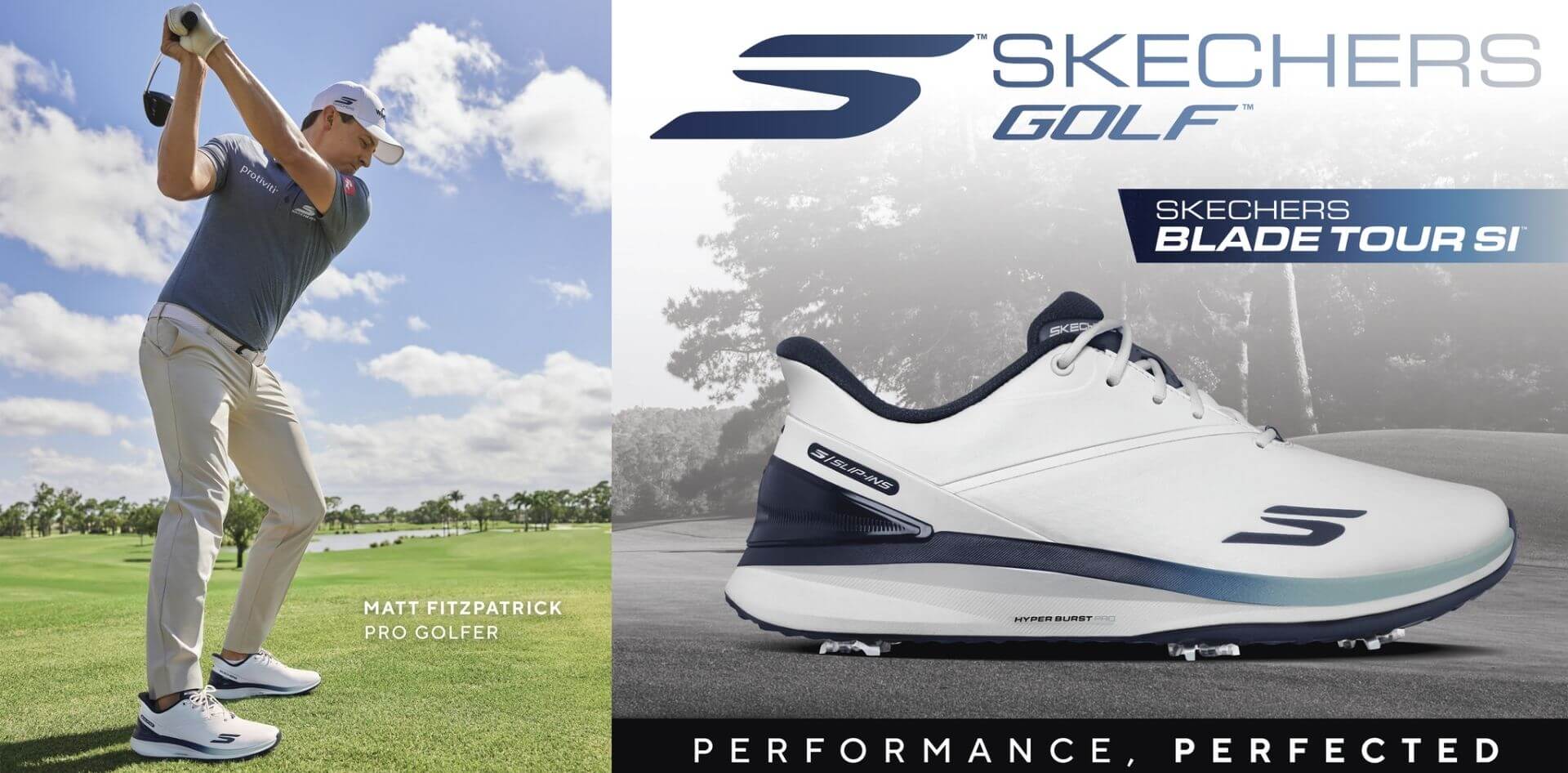 Skechers Mens Slip-ins Golf Blade Tour Waterproof Spiked Golf Shoes