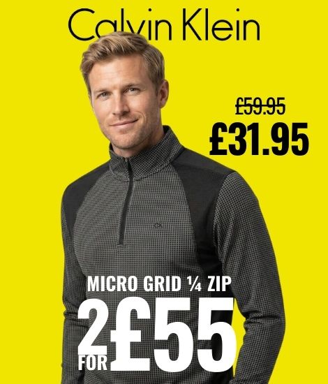 Calvin Klein Mens 2026 Micro Grid CK 1/2 Zip Mid Layer Baselayer