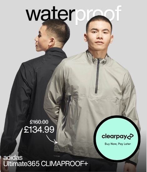 adidas Golf Mens 2026 Ultimate365 Tour CLIMAPROOF+ Half Zip Waterproof Jacket