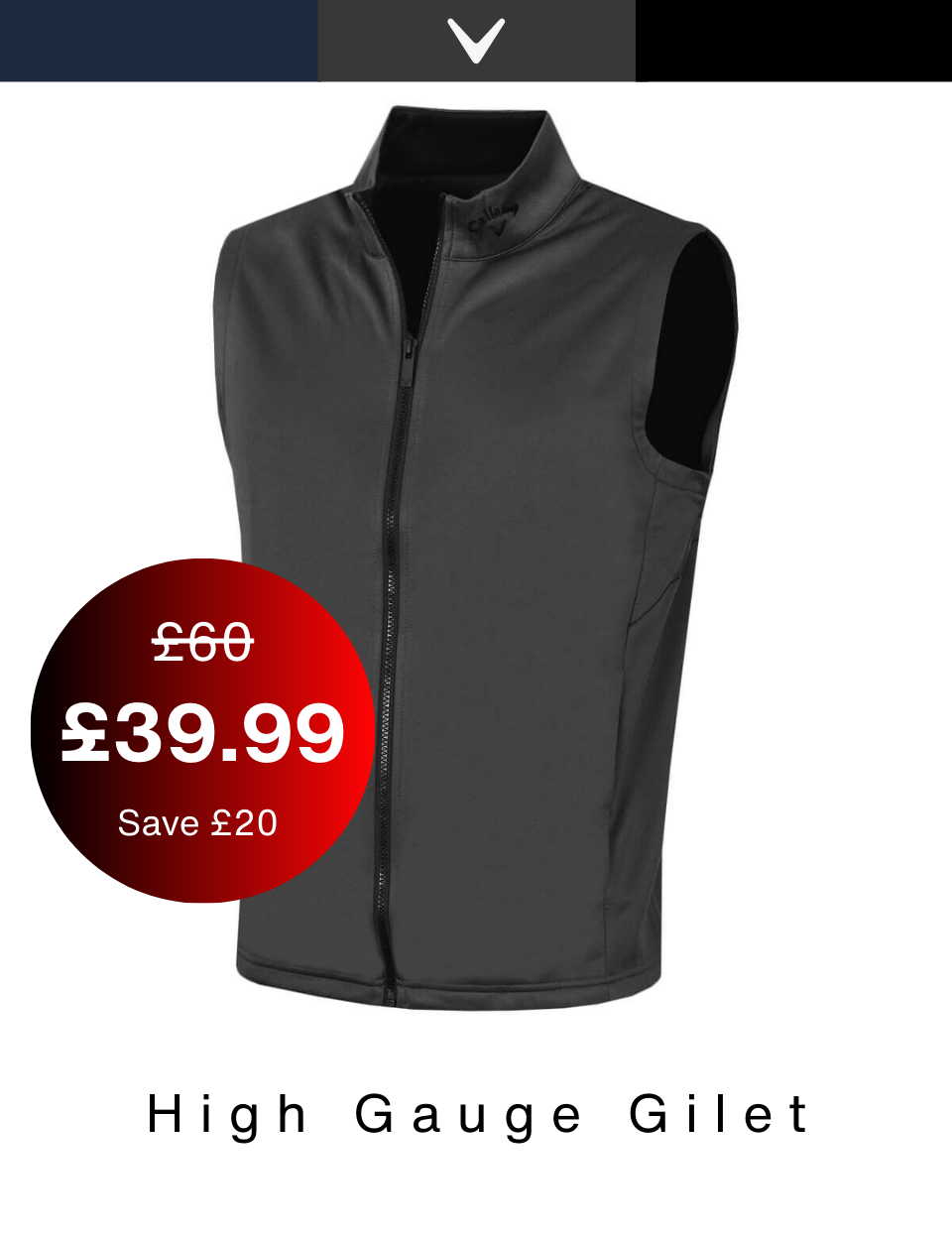 Callaway Golf Mens 2026 High Gauge Moisture Wicking Thermal Vest Gilet