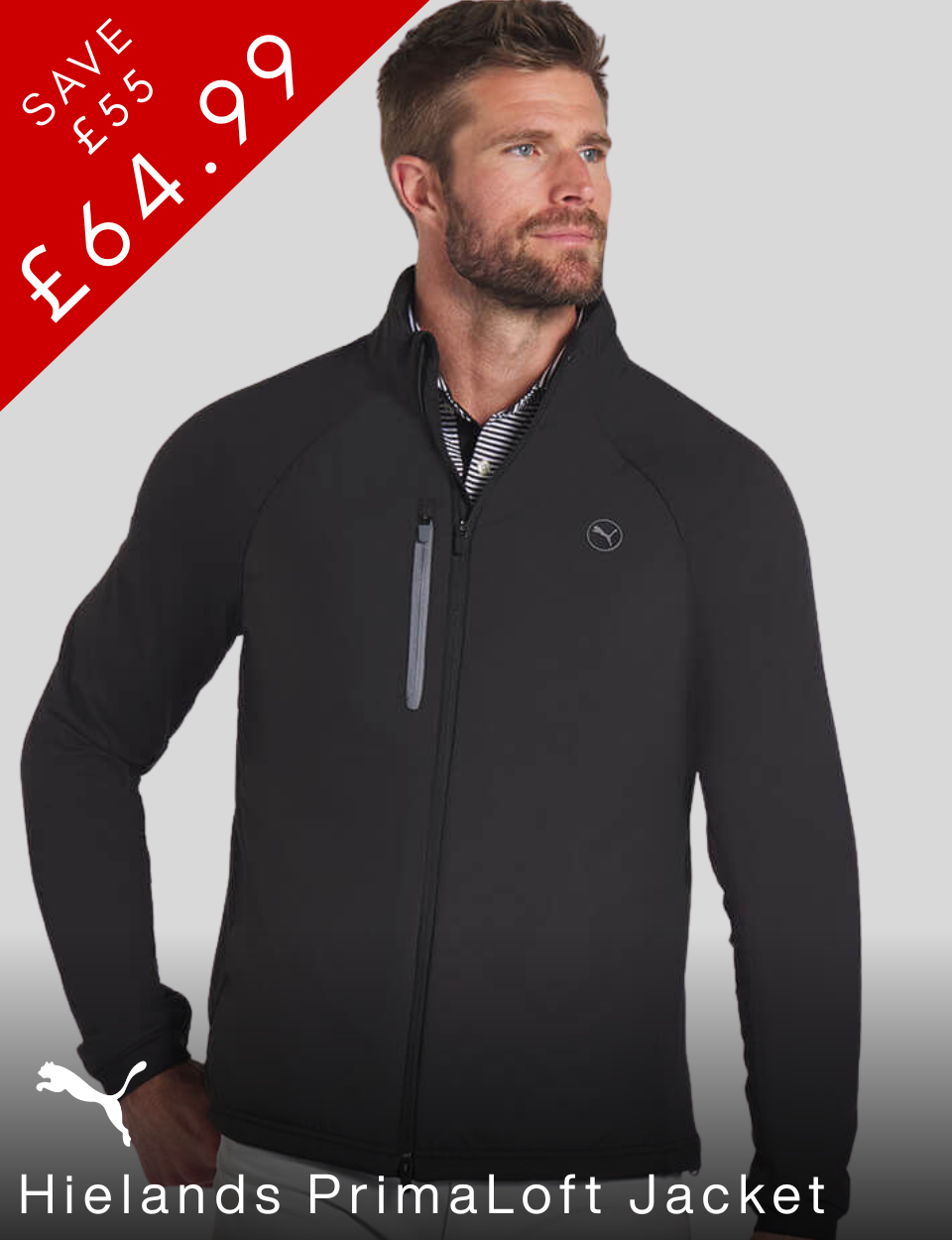 Puma Golf Mens Hielands Water Repellent PrimaLoft Insulated Jacket