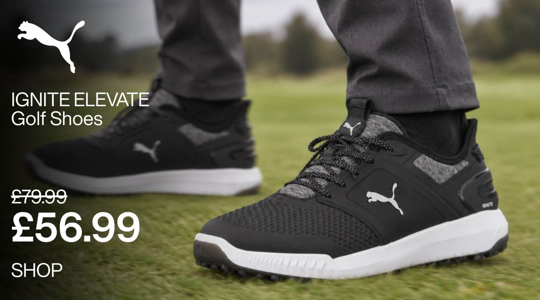 Puma Golf Mens IGNITE ELEVATE Spikeless Comfort Waterproof Golf Shoes