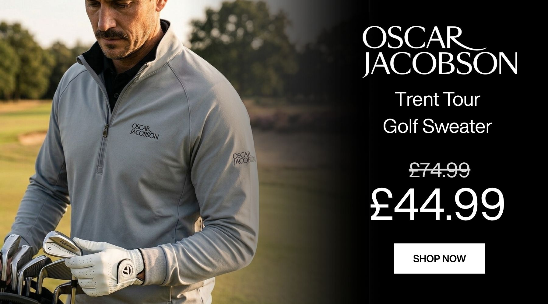 Oscar Jacobson Mens 2026 Trent Tour Comfort Stretch Golf Sweater