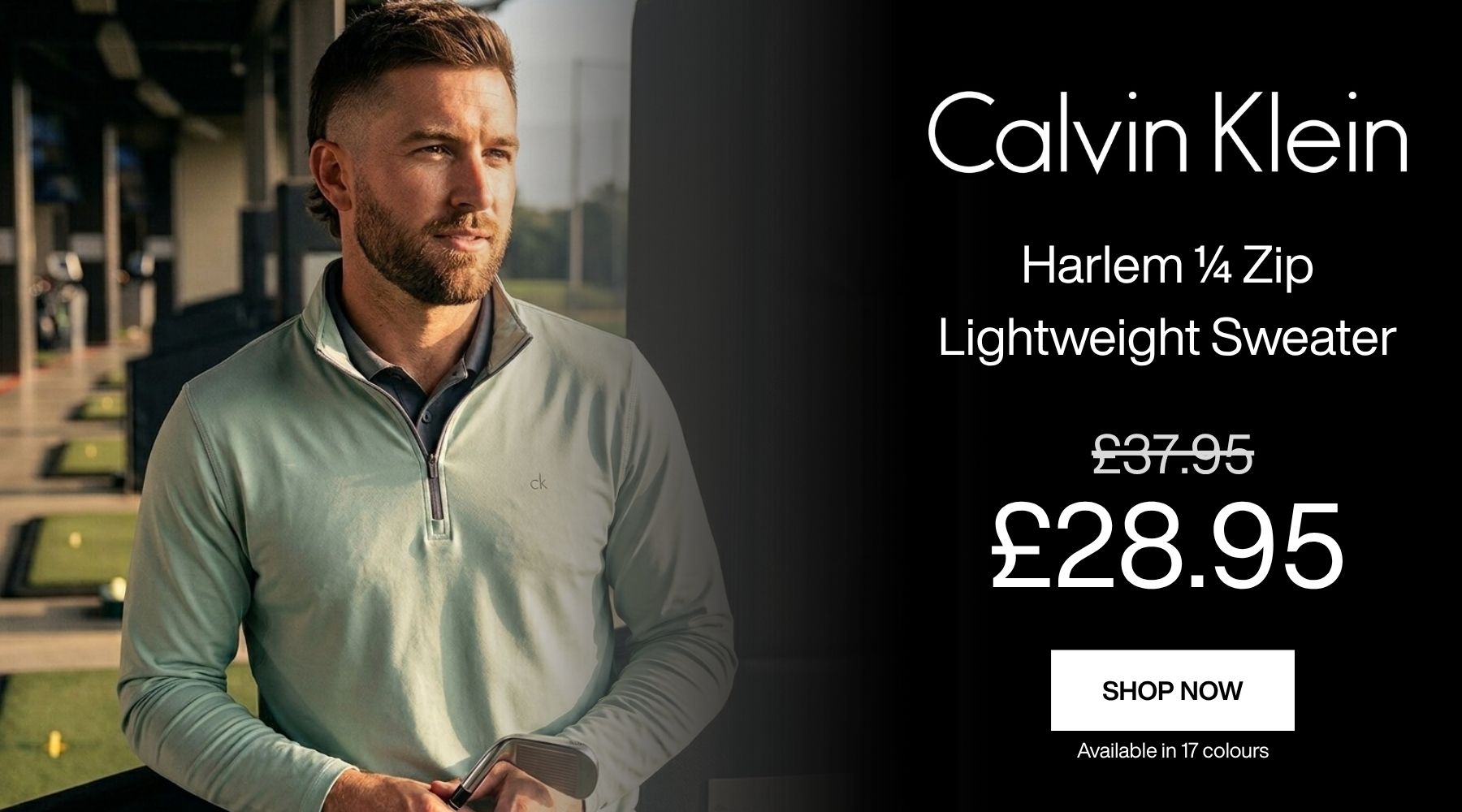 Calvin Klein Mens 2026 Harlem 1/4 Zip Lightweight Technical CK Golf Sweater