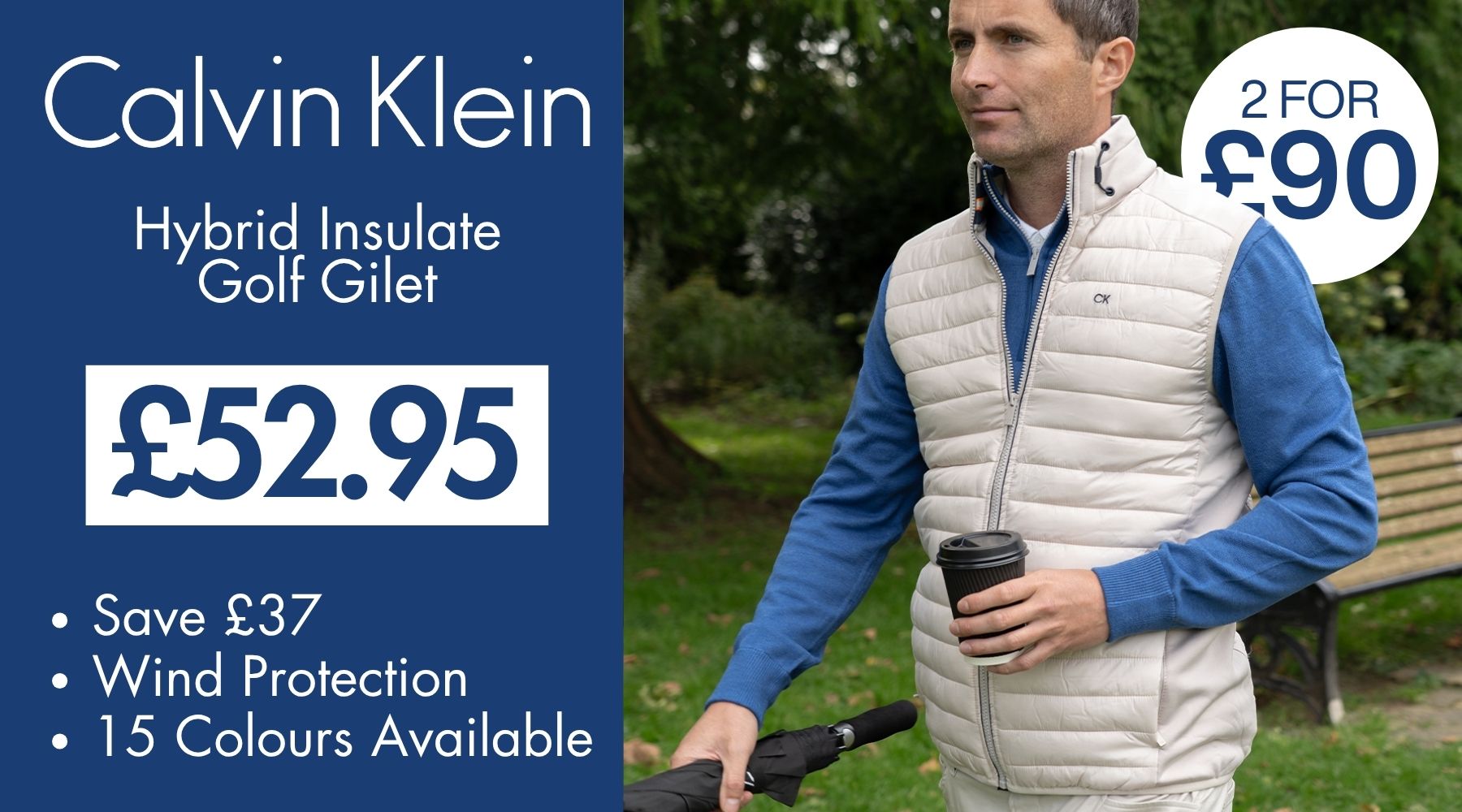 Calvin Klein Mens Hybrid Insulate Bodywarmer Golf Gilet