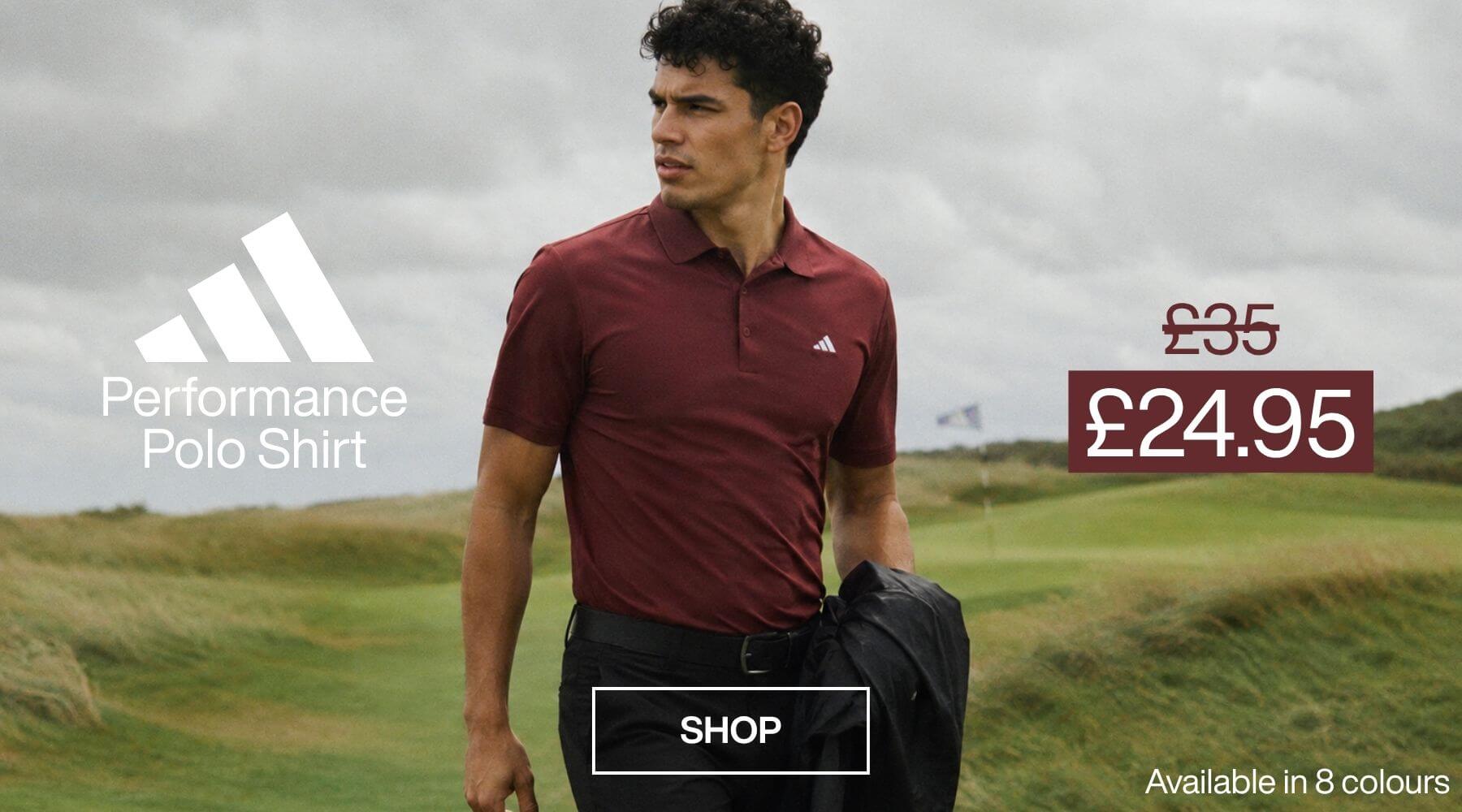 adidas Golf Mens Performance Left Chest Logo Polo Shirt