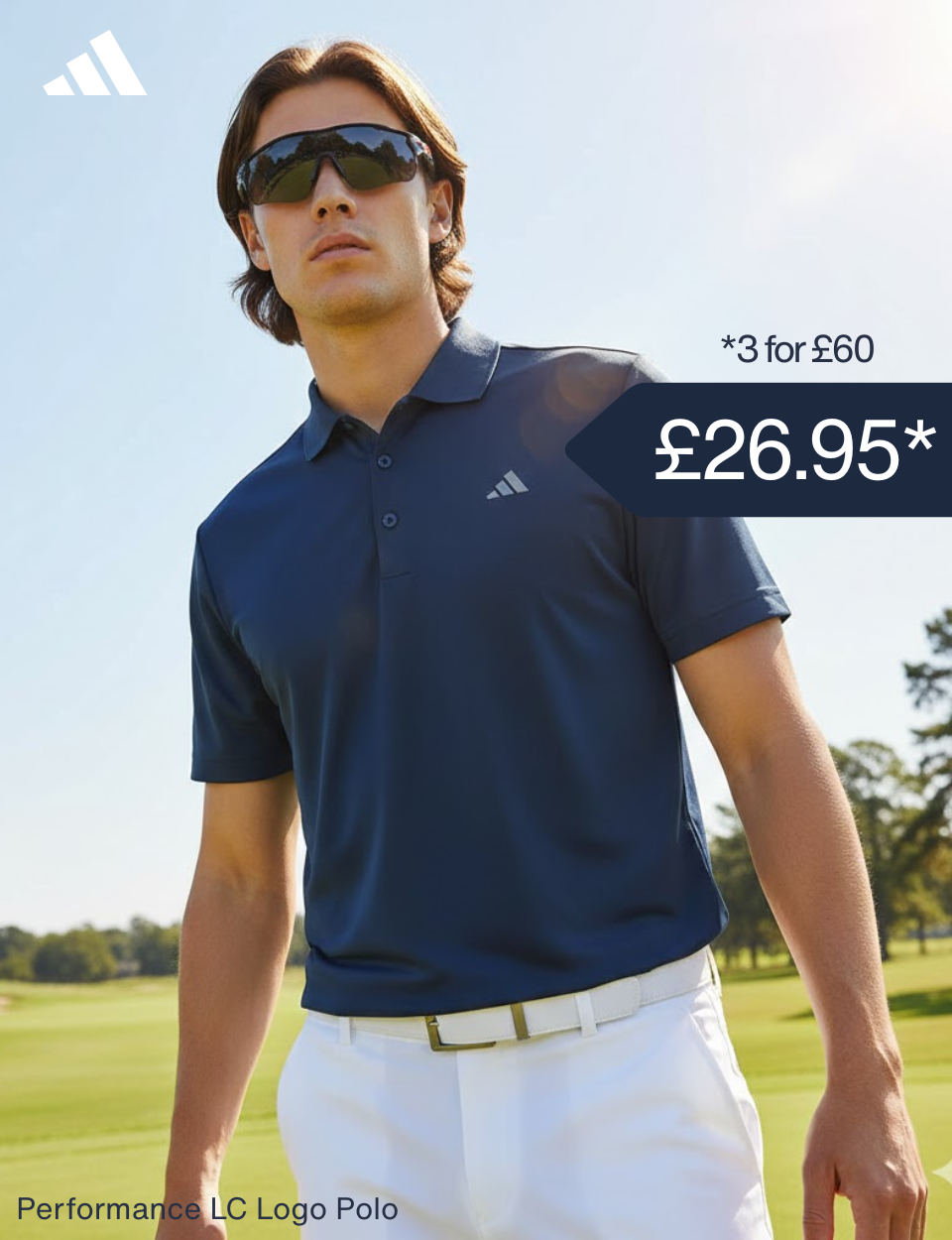 adidas Performance Golf Polo Shirt Model Shot