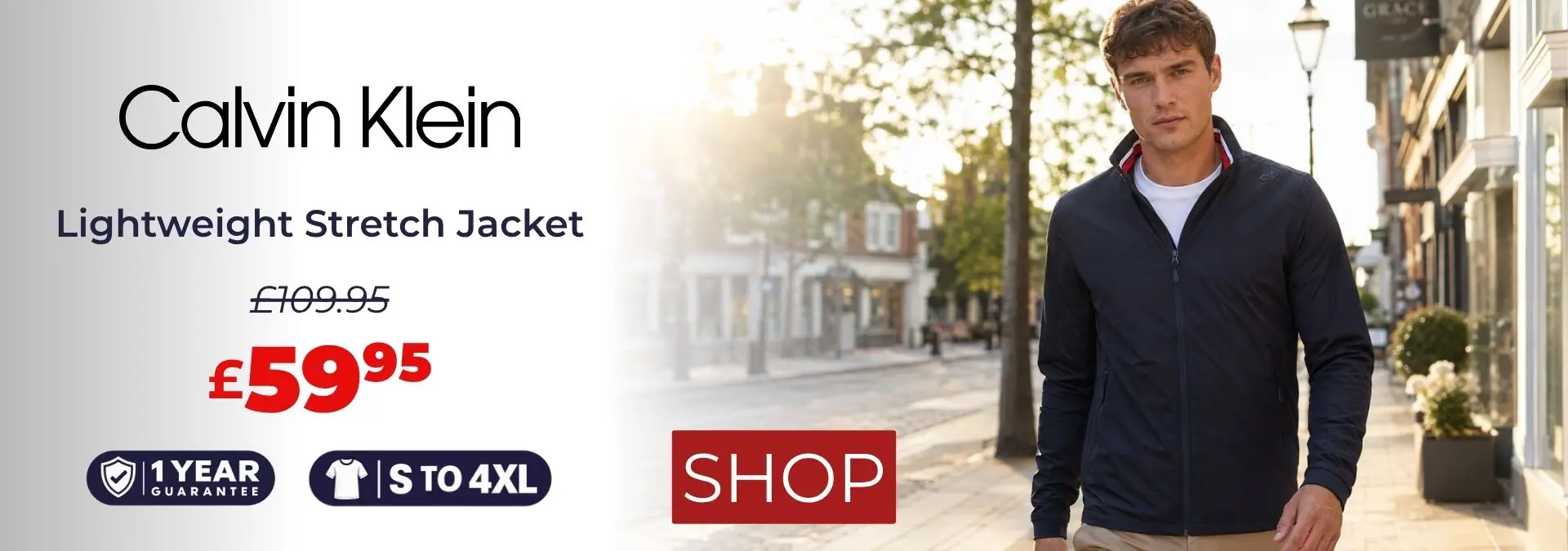 Save £50 on Calvin Klein Mens 2026 Waterproof Stretch Golf Jacket