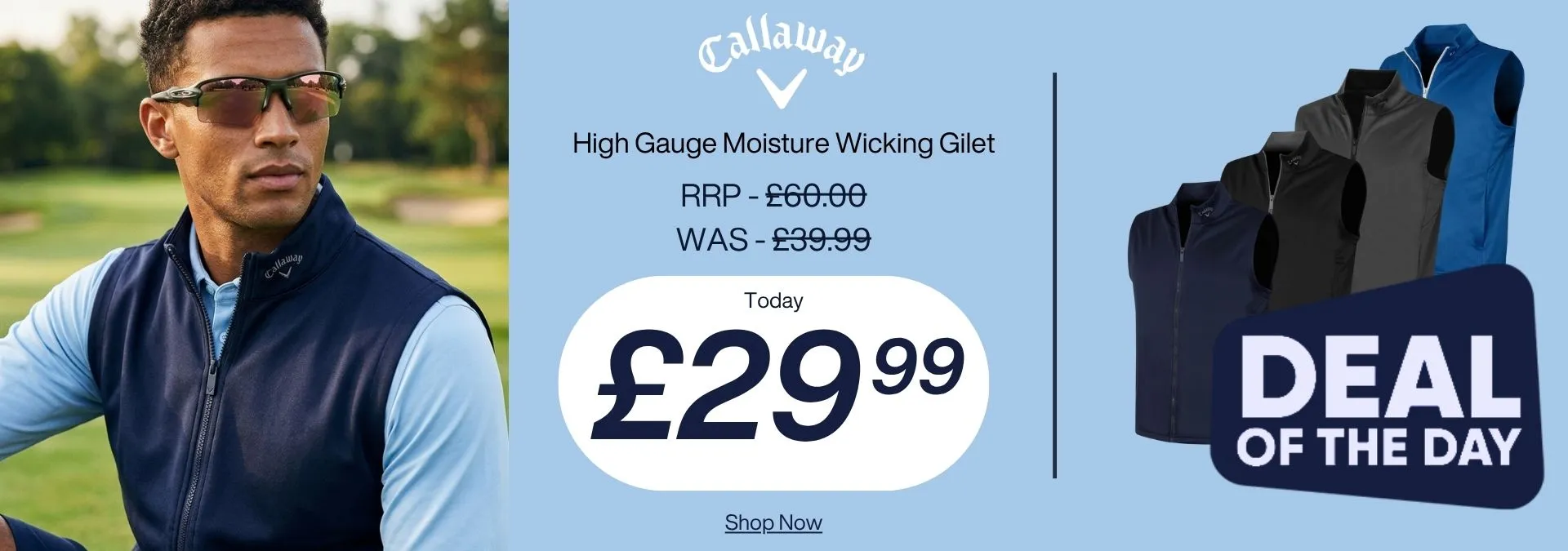 Callaway Golf Mens High Gauge Moisture Wicking Thermal Vest Gilet
