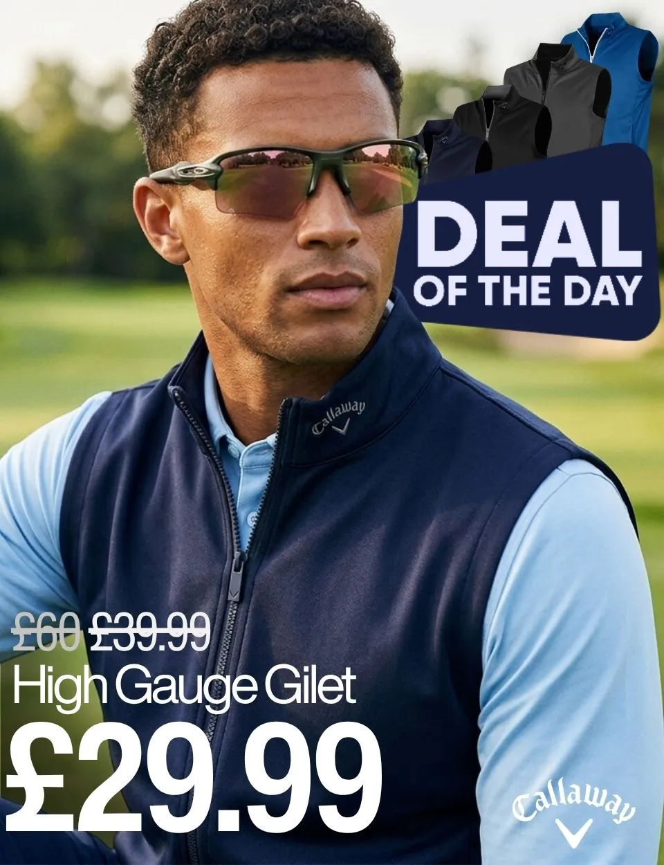 Callaway Golf Mens High Gauge Moisture Wicking Thermal Vest Gilet